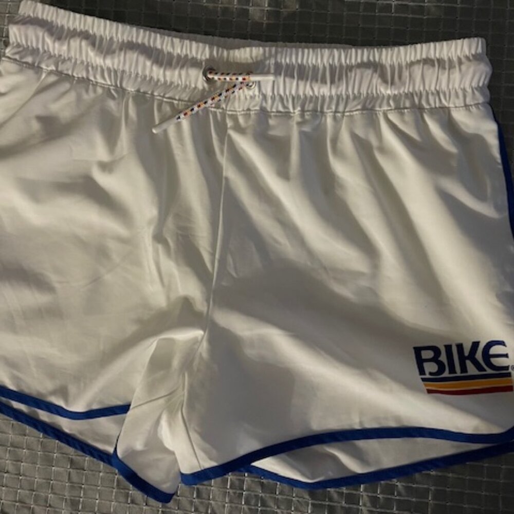 BIKE MEN SWIMSUIT/TRACK SHORTS SIZE MEDIUM WHITE